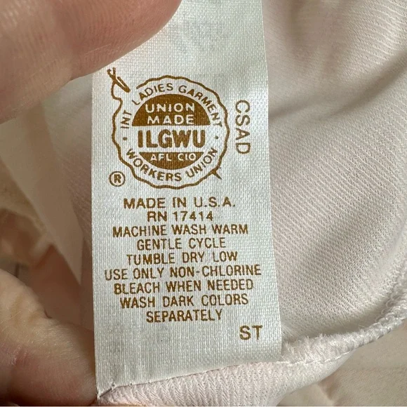 Miss Elaine Vintage ILGWU Pink Nylon Floral Embroidered Nightgown Small S - Picture 10 of 10